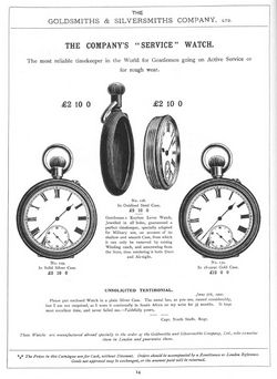 1901 Goldsmiths Advert